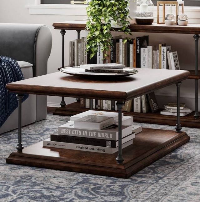 Jofran Inc. Larson Brown Rectangular Cocktail Table-1