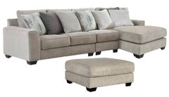 Benchcraft® Ardsley 2-Piece Pewter Sectional with Ottoman
