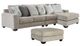 Benchcraft® Ardsley 2-Piece Pewter Sectional with Ottoman-0