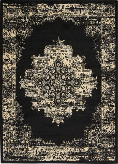 Nourison Home™ Grafix Black 5'x7' Style 1 Area Rug-0