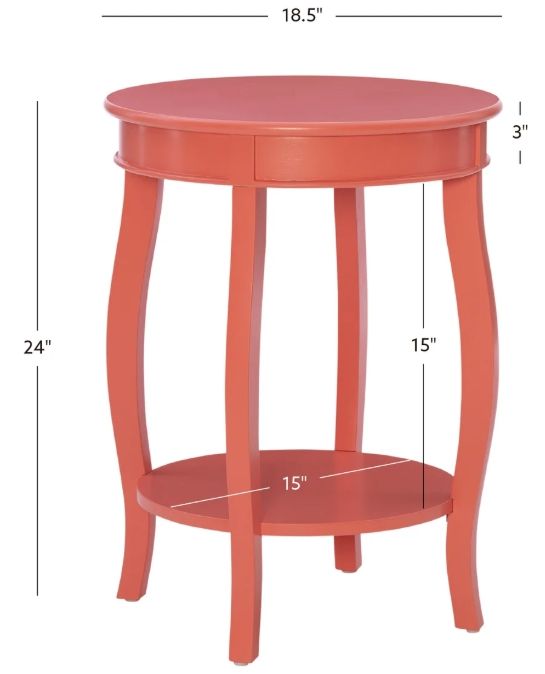 Powell® Rainbow Coral Round Side Table-2