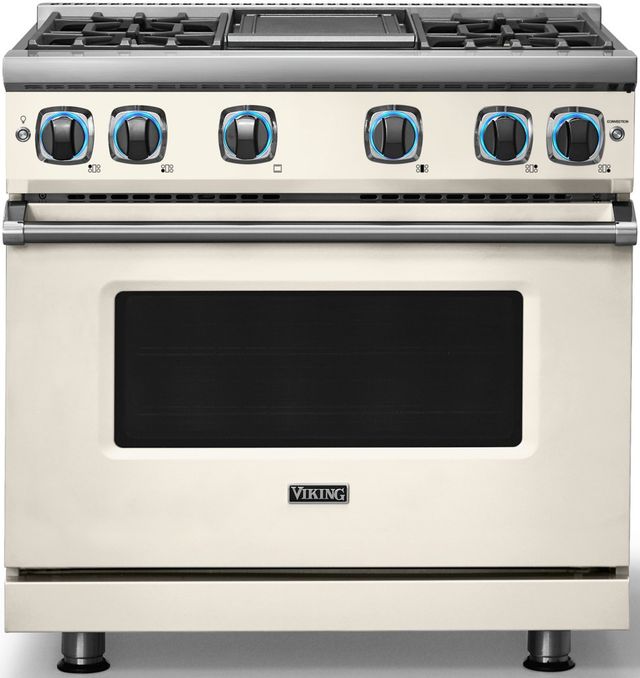 Viking® 7 Series 36" Pure White Pro Style Liquid Propane Gas Range with Griddle-3