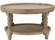 A & B Home Hilton Head Toffee Wooden Coffee Table with Rattan Shelves-1