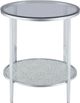 Steve Silver Co. Frostine Glass Top Round End Table with Chrome Base-2