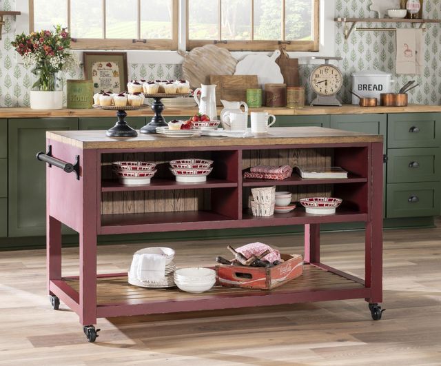 Legacy Classic Vintage Market Barnwood Oak/Spiced Apple Kitchen Island-2