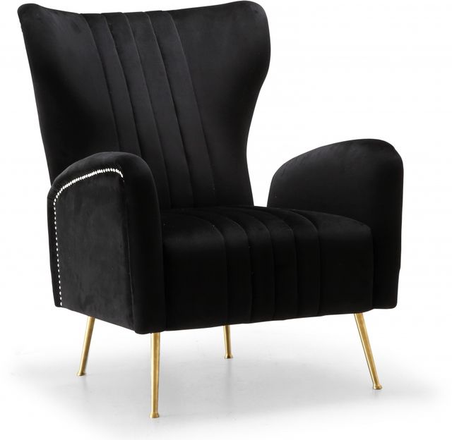 Meridian Furniture Blair Black Velvet Chair-0