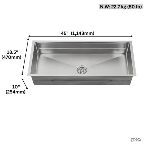 Forno Acqua MultiSINK Stainless Steel 45" Undermount Workstation Sink with Custom-Fit Accessories-1