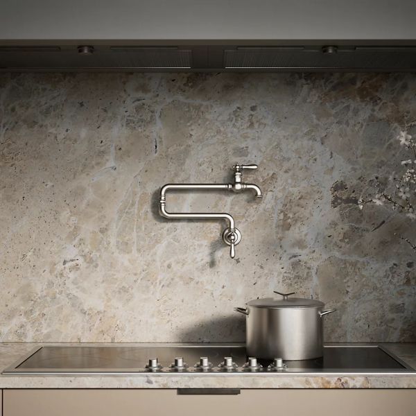 KOHLER® Artifacts® Vibrant Stainless Wall-Mount Pot Filler-3