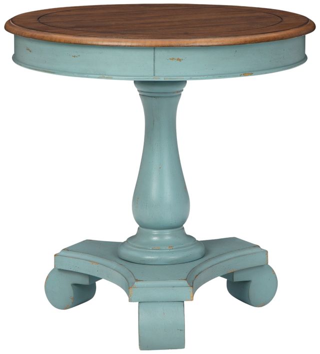 Signature Design by Ashley® Mirimyn Brown Accent Table with Teal Base-0