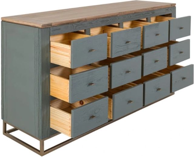 International Furniture Direct Timber Green Console-4