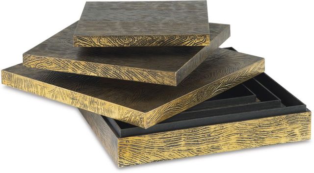 Signature Design by Ashley® Keldy 3-Piece Antique Brass Box Set-1