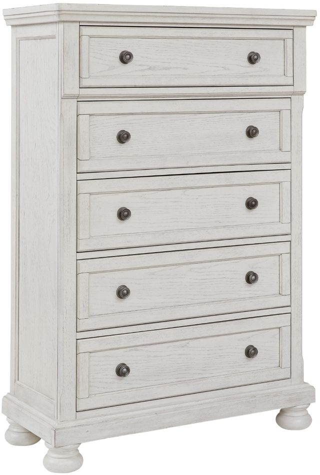 Signature Design by Ashley® Robbinsdale 4-Piece Antique White Queen Panel Bed Set-3