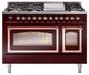 Ilve® Nostalgie II Noblesse 48'' Burgundy Pro Style Dual Fuel Range with Copper Trim-0