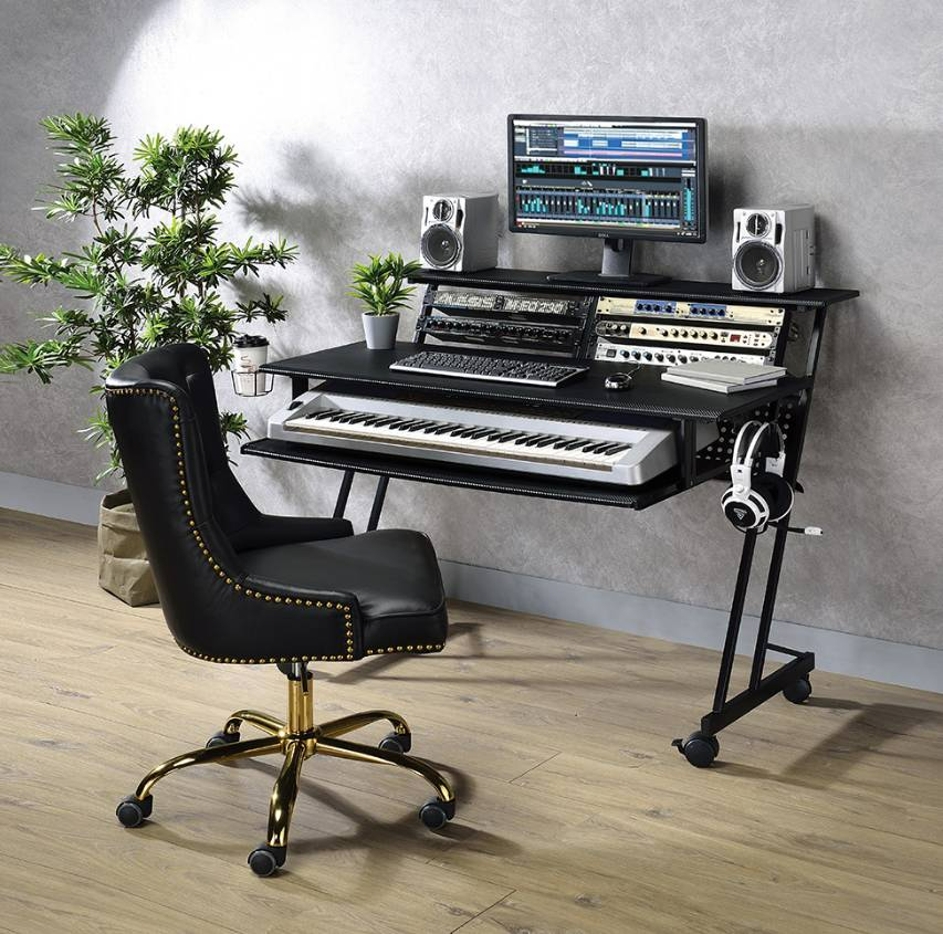 ACME Furniture Suitor Black Music Recording Studio Desk | LFD Home