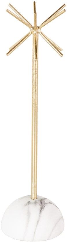 Deco Marche Gold 12-Slot Jewelry Stand with White Base-0