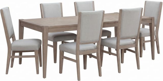 Liberty Furniture Brentwood Place 7-Piece Sandstone/Taupe Pedestal Dining Set-0