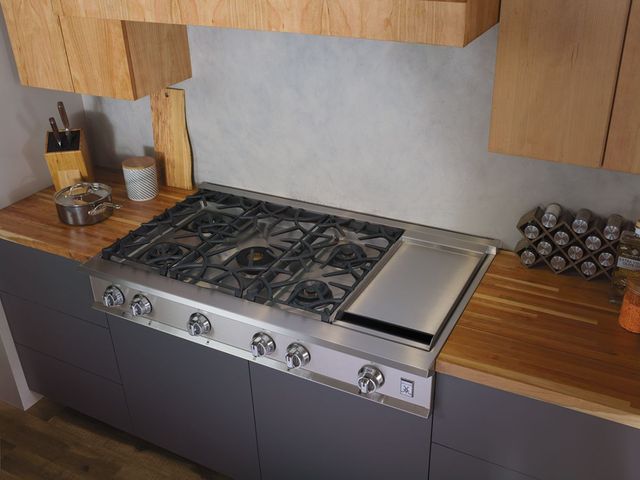 Hestan 48" Stainless Steel 5-Burner Gas Rangetop with Griddle-1