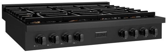 ZLINE Paramount 48" Black Stainless Steel Gas Cooktop-1