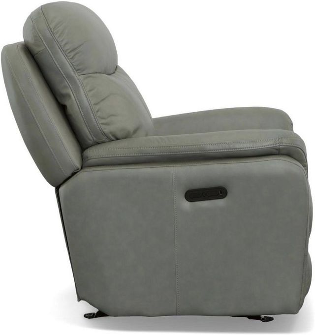 Flexsteel® Zoey Gray Power Gliding Recliner with Power Headrest-3