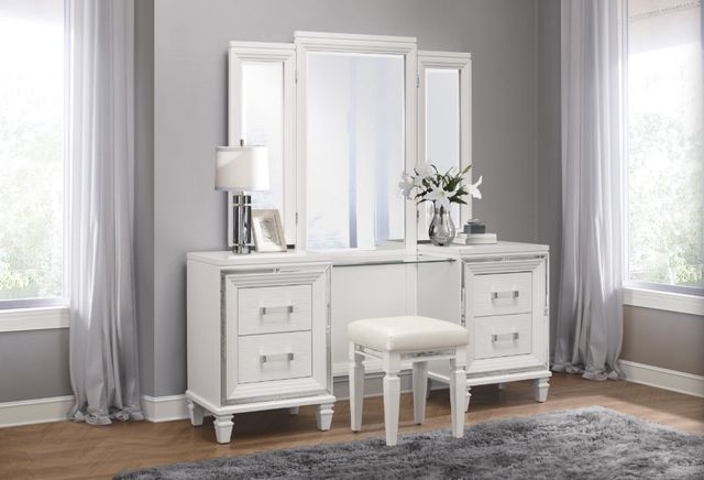 Homelegance® Tamsin White Metallic Vanity Dresser with Mirror-1