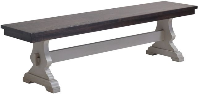 Urban Collections by Yutzy Woodworking Empire Pedestal Retreat White Oak/Shell 56" Dining Bench-0