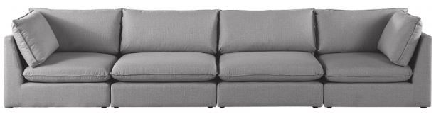 Meridian Furniture Mackenzie Grey 160" Linen Fabric Modular Sofa-1