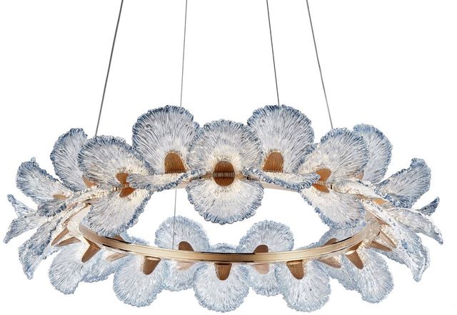 Michael Amini® Brisa Blue/Gold Large Round LED Chandelier-0
