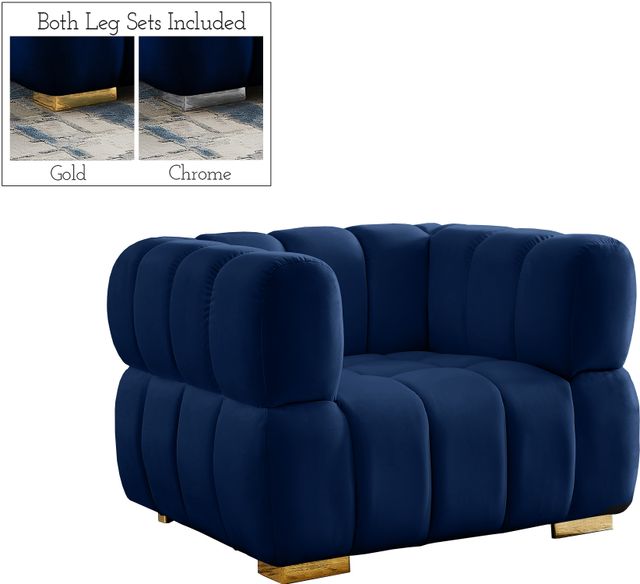 Meridian Furniture Gwen Navy Velvet Chair-0