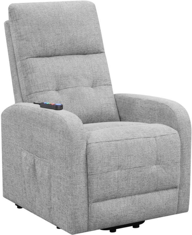 Coaster® Howie Grey Tufted Upholstered Power Lift Recliner-0