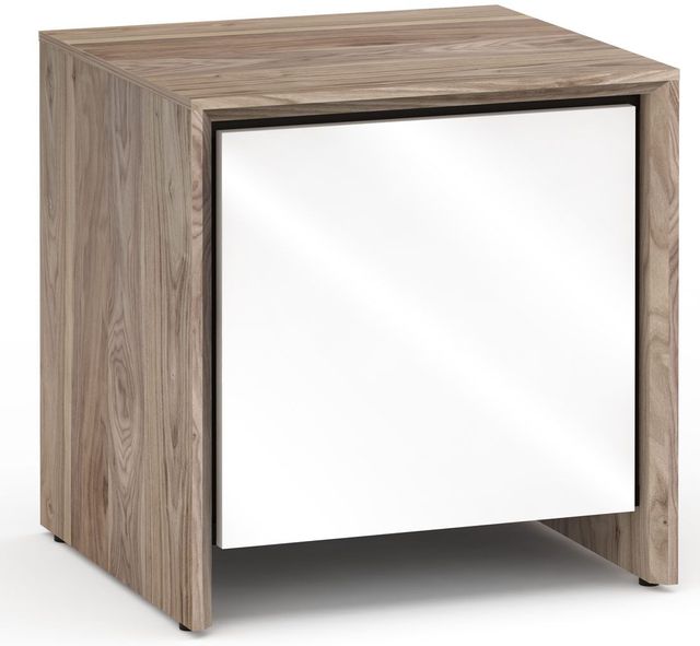 Salamander Designs® Barcelona 217 AV Cabinet-Natural Walnut/Gloss White