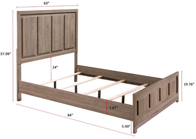 Crown Mark River Gray Oak Queen Panel Bed-2