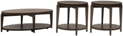 Liberty Furniture Penton 3-Piece Espresso Stone Living Room Table Set