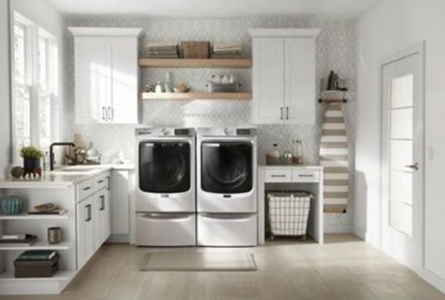 Maytag® 7.3 Cu. Ft. White Front Load Electric Dryer-1