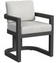 Sunset West Malibu Matte Coal Aluminum Outdoor Dining Arm Chair with Cast Silver Cushion-0