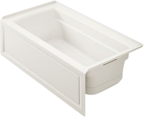 KOHLER® Archer® Biscuit 60" x 32" Alcove Heated Bubble Massage™ Air Bath - Right Drain-0