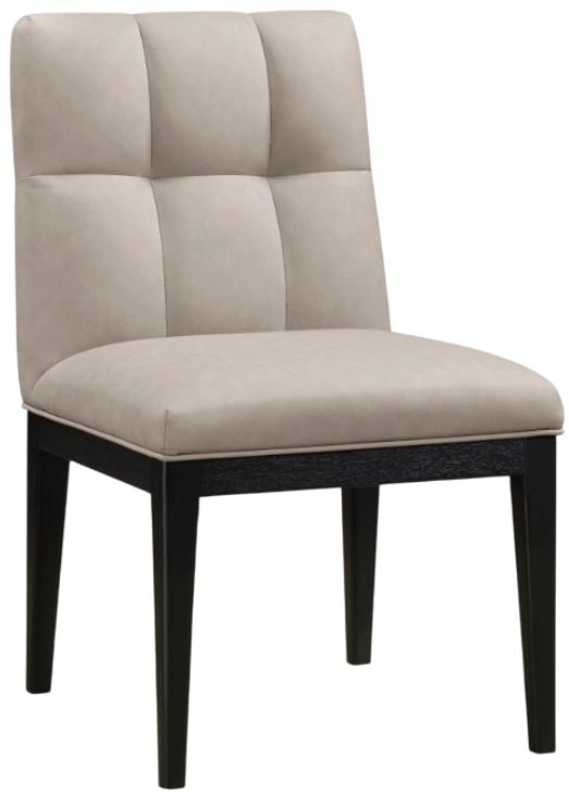 Meridian Furniture Adrian Taupe/Black Leather Upholstered Dining Side Chair-0