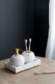 A & B Home 3-Piece White Marble Bath Set-4