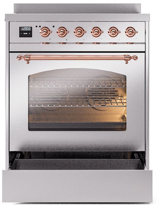 Ilve® Nostalgie II Series 30" Stainless Steel Pro Style Induction Range-1