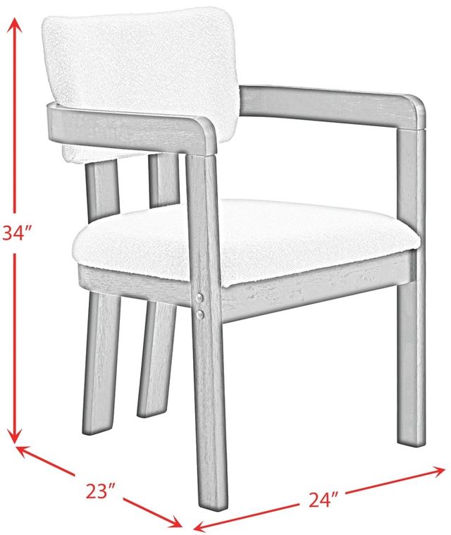 Elements International Portland Natural/Snow White Dining Chair-2