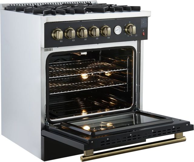 FORNO® Giovanni Series Alta Qualita 30" Black Pro Style Gas Range-4