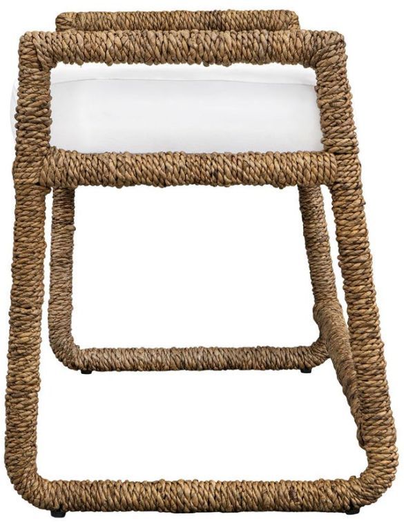 Uttermost® Araiza White Fabric Bench-4