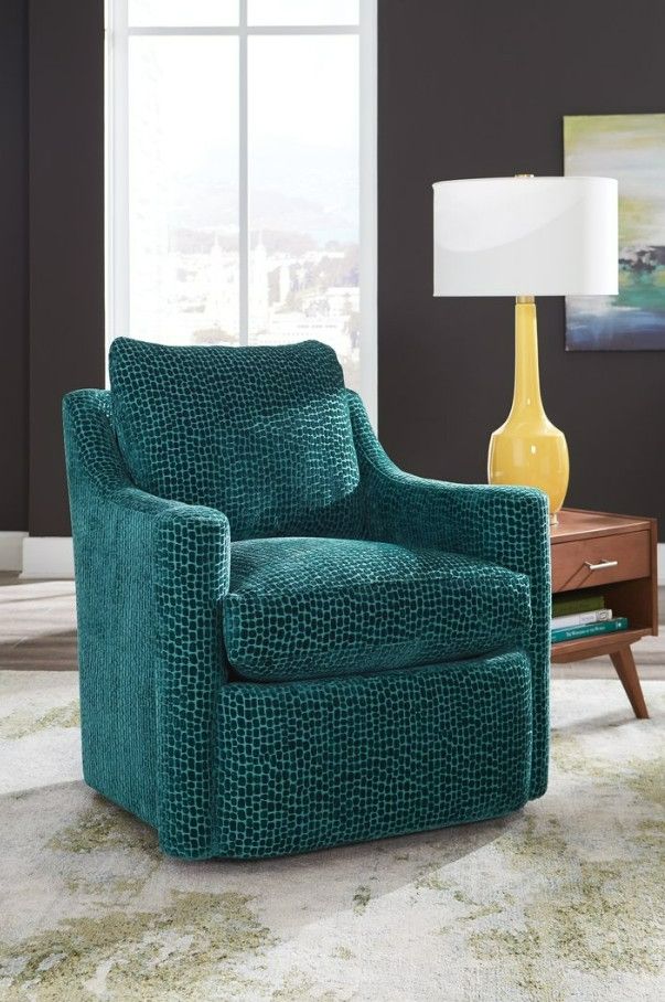 Craftmaster® Customizable CM Modern Scrolled Arm Swivel Chair-1