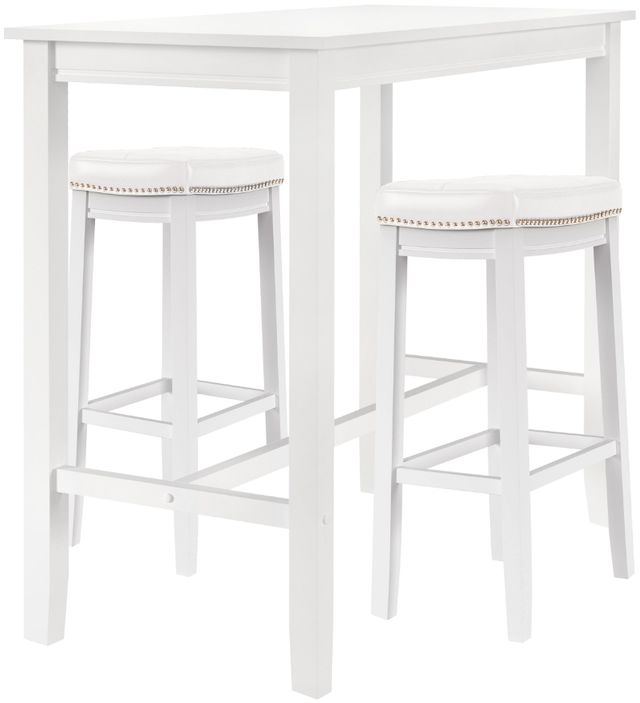 Linon Claridge 3-Piece White Bar Table Set-0