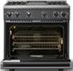 Viking® 7 Series 36" Cast Black Pro Style Liquid Propane Gas Range with 12" Reversible Griddle-1