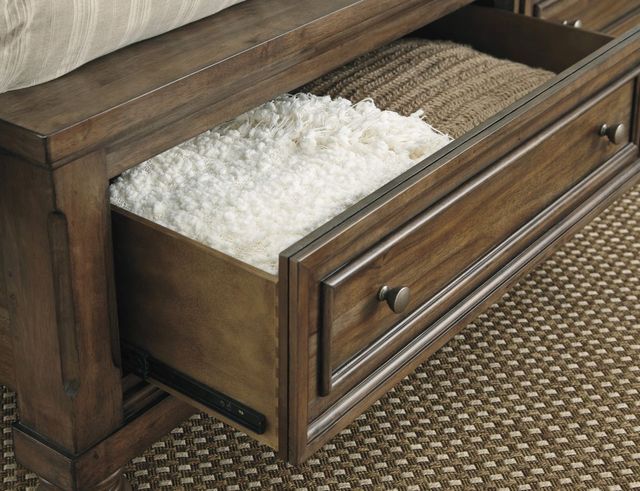 Signature Design by Ashley® Flynnter Medium Brown King Sleigh Storage Bed-2