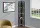 Monarch Specialties Inc. Dark Taupe 62" Black Metal Corner Etagere Bookcase-2