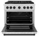 ZLINE Autograph Edition 36" Satin Stainless Steel Pro Style Gas Range with White Matte Door and Matte Black Accents-1