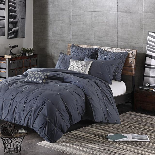 Olliix by INK+IVY Navy Nadia Dot Embroidered Oblong Pillow-1