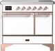 Ilve® Majestic III 40" White Pro Style Induction Range with Solid Door and Copper Trim-0