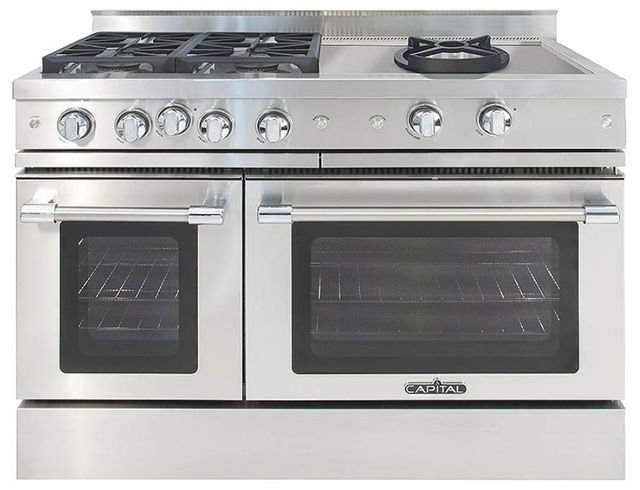 Capital Cooking™ Classic Chef 48" Stainless Steel Sealed Burner Pro Style Gas Range with Sealed Power Wok-0